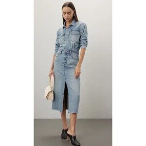 Pistola Amira Light Wash Denim Midi Dress Size Small